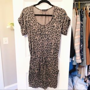 Leopard Print Day Dress with Drawstring